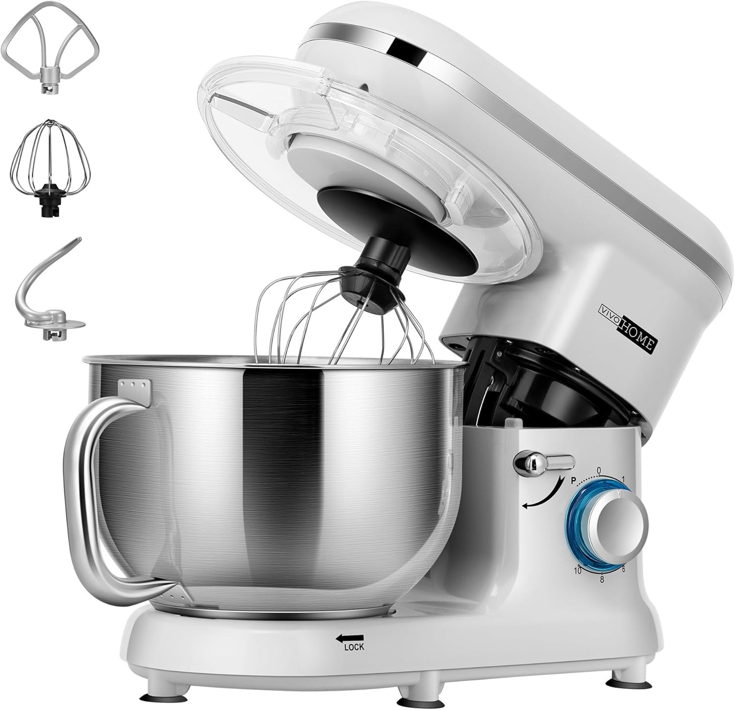 GULFSIDE Stand Mixer 6-Quart 660W 10-Speed Tilt-Head